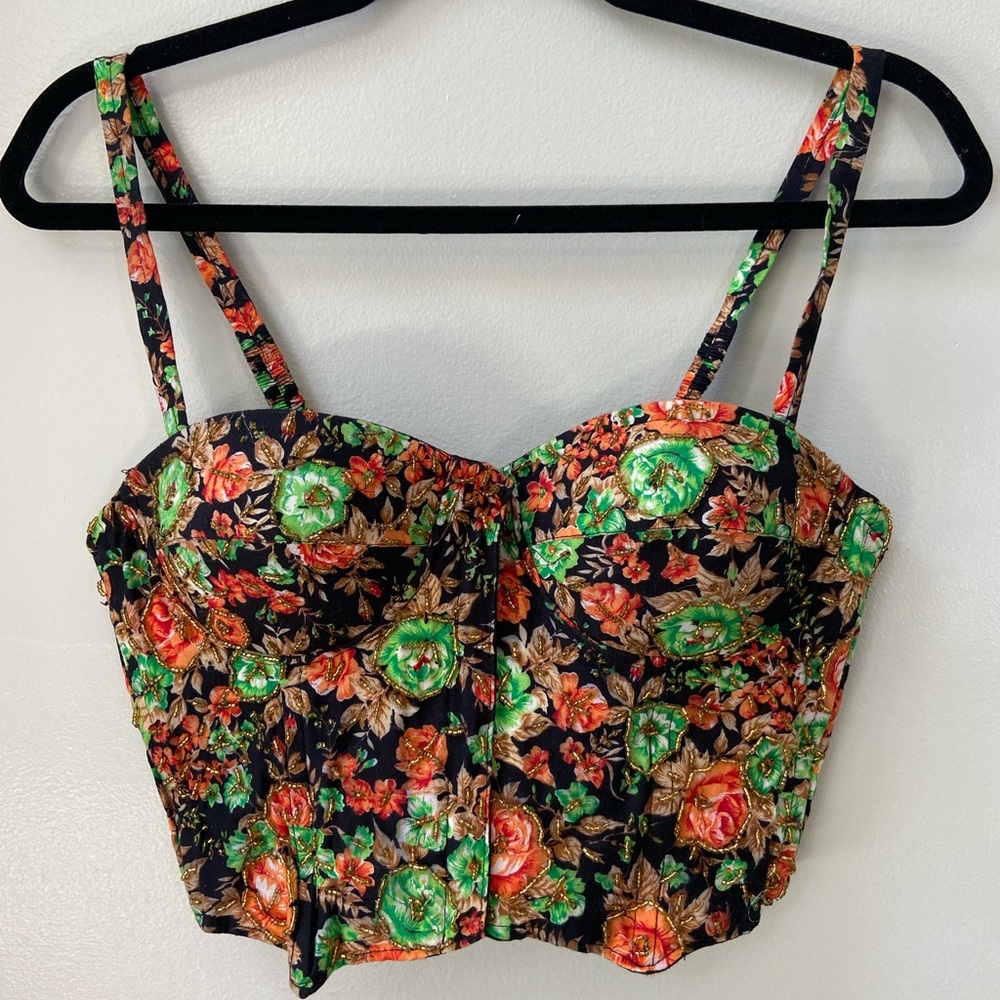 FLORAL BUSTIER BRALETTE